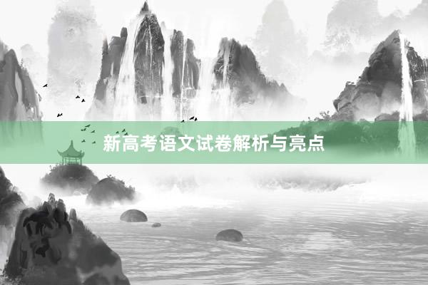 新高考语文试卷解析与亮点